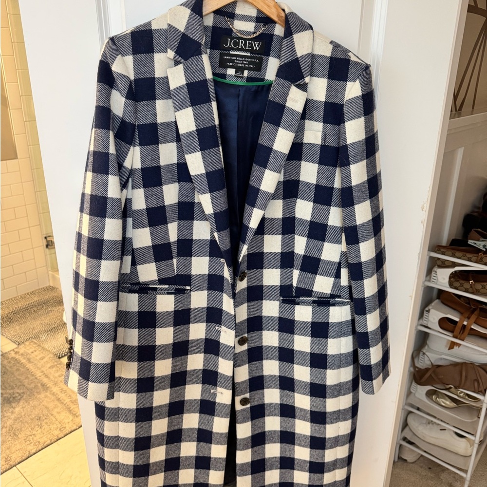 J.Crew Blue and White Plaid Jacket